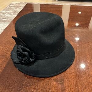 Elegant Black Women's Hat with Floral Accent